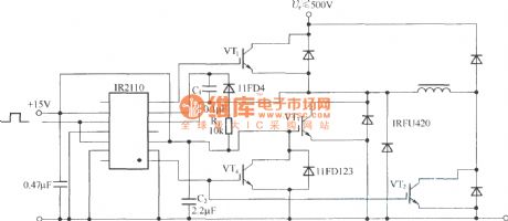 Application of IR2110 in dual normal shock convertor