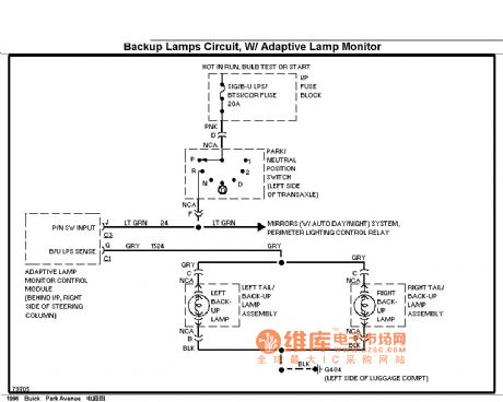 Buick backup lamp circuit diagram( with light dimming control)