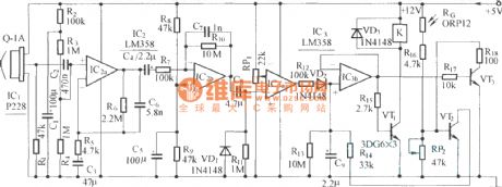 Pyroelectric infrared monitoring circuit diagram