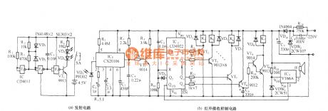 Infrared remote control multi-relay control switch circuit diagram