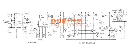 Infrared remote control multi-relay control switch circuit diagram