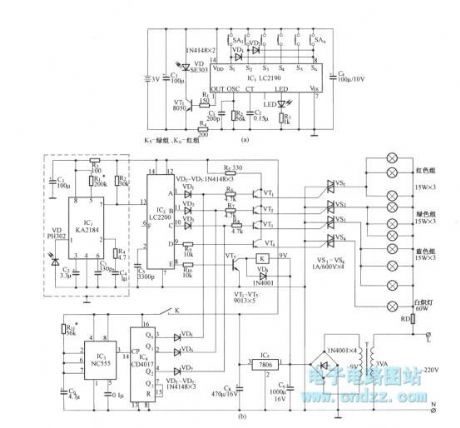 Infrared remote control color lamp circuit diagram