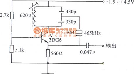 Common base quartz control frequency capacitor feedback oscillator circuit diagram
