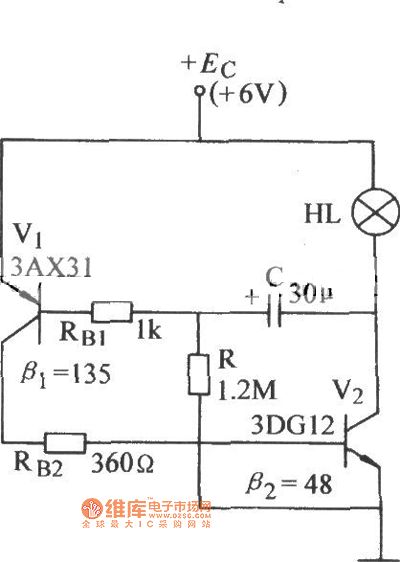 Simple complementary tube multivibrator circuit diagram
