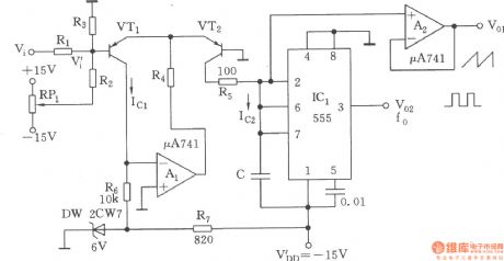 Exponential voltage-controlled oscillator(555)