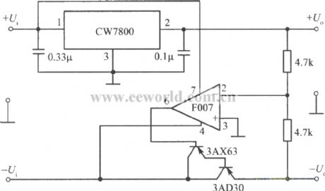 Tracing integrated regulated power supply circuit