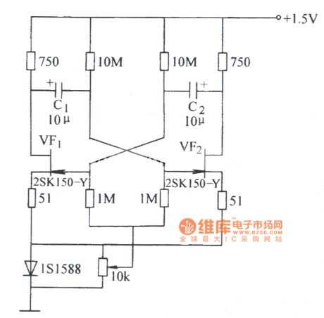 Field effect transistor low-voltage oscillating circuit diagram