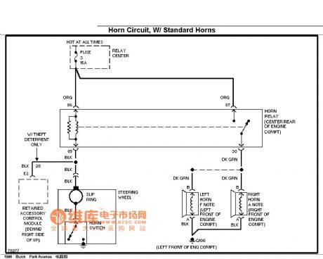 Buick horn circuit (standard configuration)