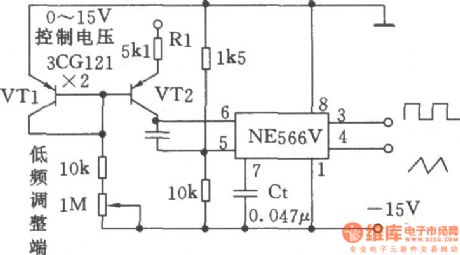 The voltage-controlled oscillator(NE566V) with controlled wide range