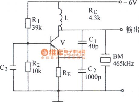Quartz crystal oscillator circuit diagram with the external capacitance