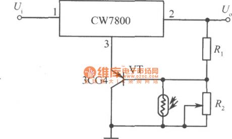 Light control integrated regulated power supply circuit composed of CW7800