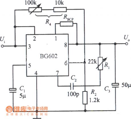 The integrated regulated power supply circuit diagram with high stability composed of BG602