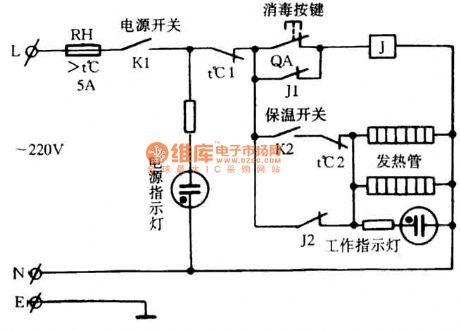 Xinyuan RTP-50 multi-function tableware disinfector circuit diagram