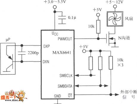 Intelligent temperature controller MAX6641 circuit diagram