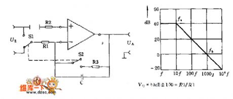 Very simple low pass filter(integrator) circuit diagram
