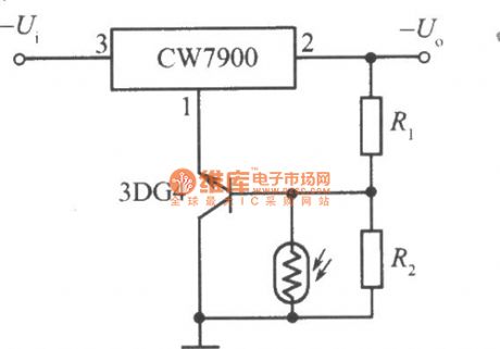 Light control regulated power supply circuit composed of CW7900