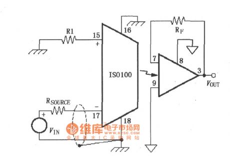 Unipolar reversed circuit diagram composed of ISO100