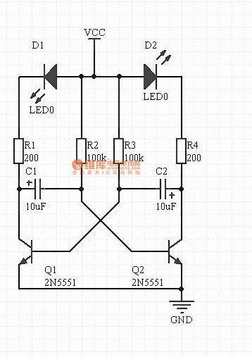 LED flashing circuit diagram