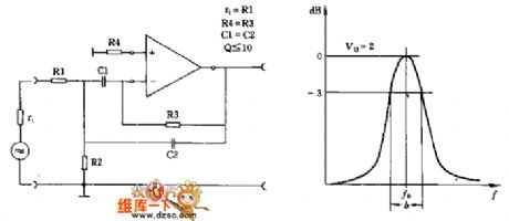 Usual band-pass filter circuit diagram