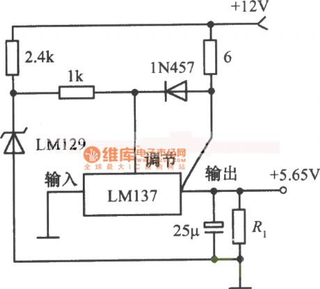 Parallel regulated power supply circuit diagram composed of LM137
