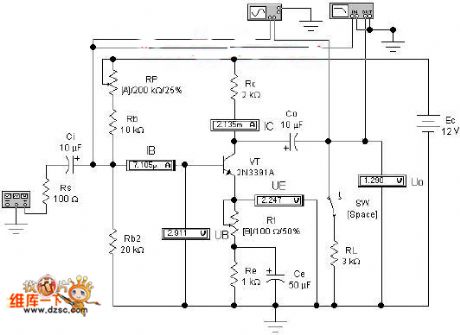 Pressure-separation Negative Feedback Bias Current Amplifying Experiment Circuit