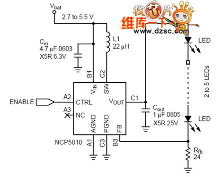 Charge Pump And Inductor LED Driver Circuit