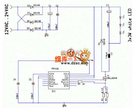 PR4101 Application Circuit Using 12VAC