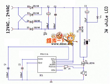 PR4101 Application Circuit Using 12/24V Power