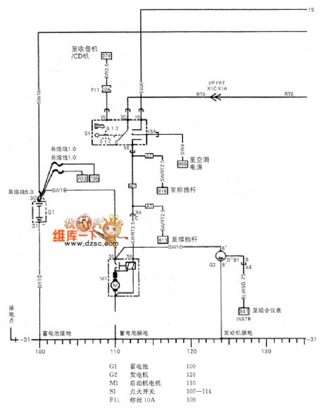 Shanghai GM Chevrolet Sail Car Starting And Charging System Circuit (1)