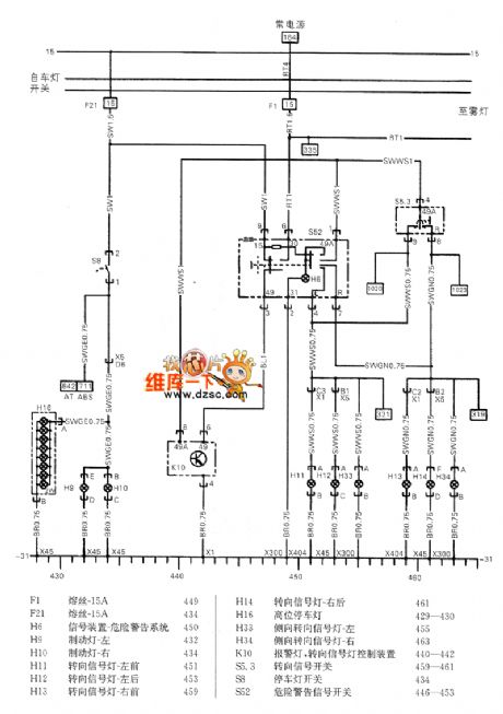 Shanghai GM Chevrolet Sail Car External Lighting System Circuit (1)