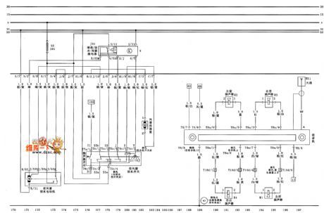 Jetta CiX front windshield wiper, washer, radio and loudspeaker circuit diagram