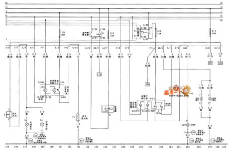 Jetta CiX reversing lamp, rear windshield heating, loudspeaker, front and rear fog lamps  circuit diagram
