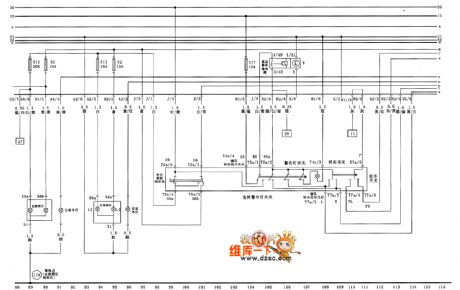 Jetta CiX headlamp, parking lamp, dimmer lamph, steering lamp and hazard warning light circuit diagram