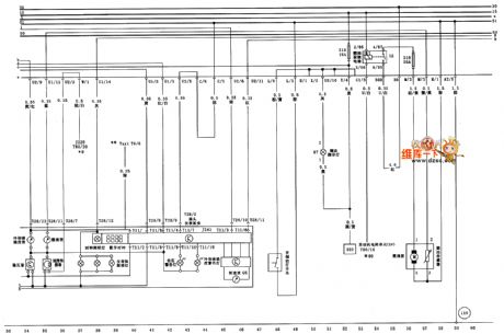 Jetta CiX fuel gauge, coolant temperature gauge, acousto-optic oil pressure warning circuit diagram
