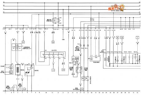 Jetta CiX generator, starter, engine oil pressure switch, coolant temperature sensor circuit diagram