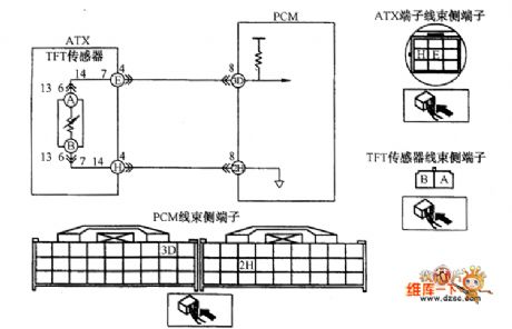 Oil temperature sensor and PCM connection circuit diagram