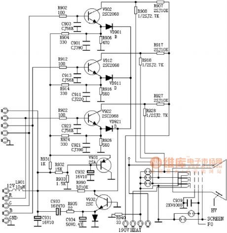 TV video amplifier circuit diagram 6