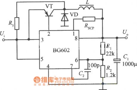 Self-excitation switching integrated regulated power supply circuit diagram composed of BC-602