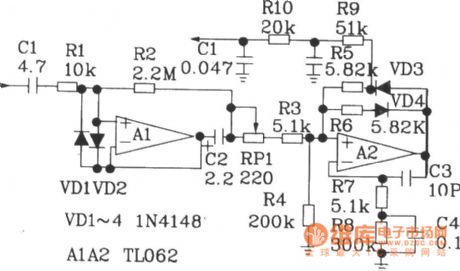 AC / DC converter circuit diagram composed of dual op-amp