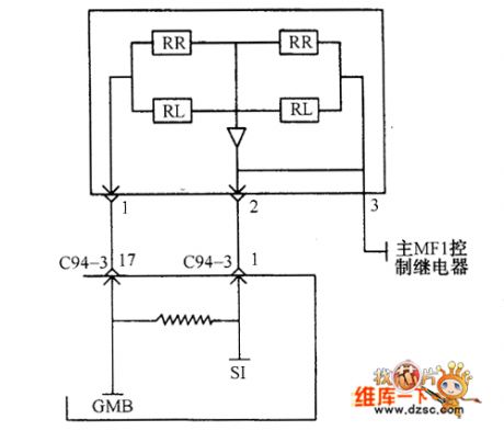Beijing Hyundai Sonata car 2.7L V6 motor air flow sensor and ECM connecting circuit diagram