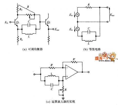 Adjustable LC delay equalizer circuit diagram