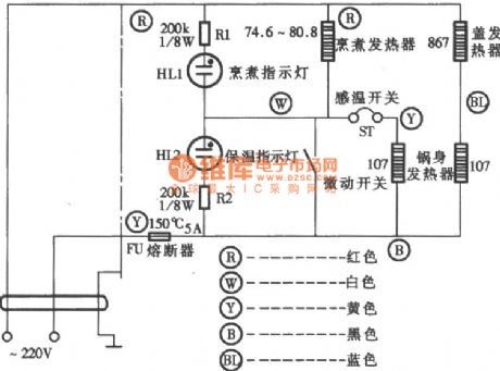 Manpower insulation type electronic rice cooker circuit diagram