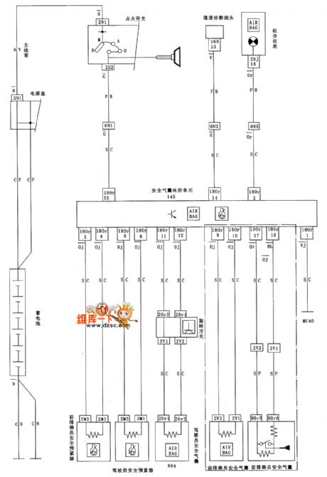 DONGFENG Citroen Elysee SRS circuit diagram