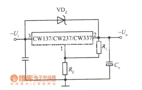 High output voltage integrated regulated power supply circuit diagram composed of CW137