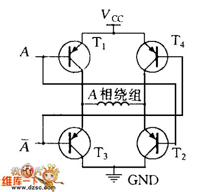 Stepping motor bridge drive circuit diagram