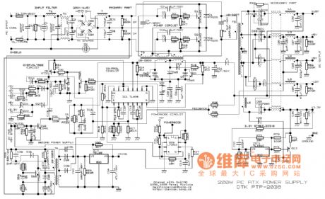 200W ATX switching power supply circuit diagram