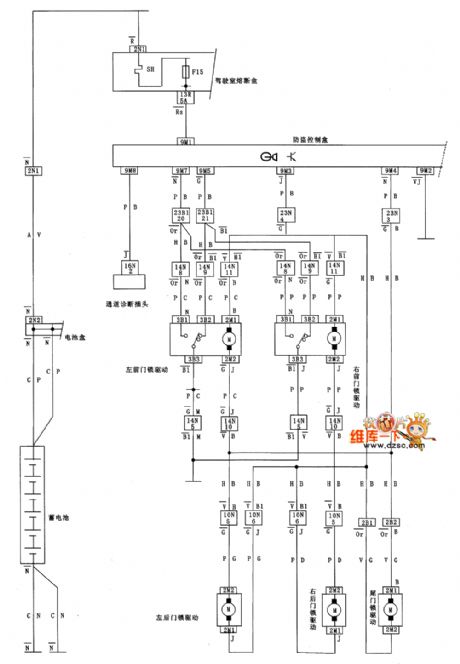 DONGFENG Citroen Elysee central latch circuit diagram