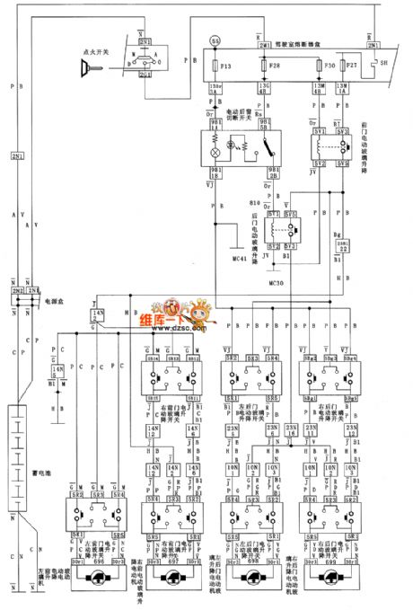 DONGFENG Citroen Elysee electric door and window circuit diagram