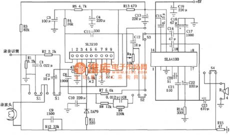 The recording and playing circuit composed of SLA4100