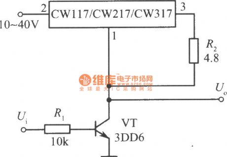 High-gain amplifier circuit composed of CW117 CW217 CW317